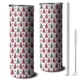 thumbnail image 1 of 20oz Red and Gray Christmas Tree Pattern Skinny Tumblers Stainless Steel Tumbler with Lid and Straw,Vacuum Insulated Double Wall Travel Tumbler Cups with Cleaning Brush for Coffee,Tea, 1 of 6