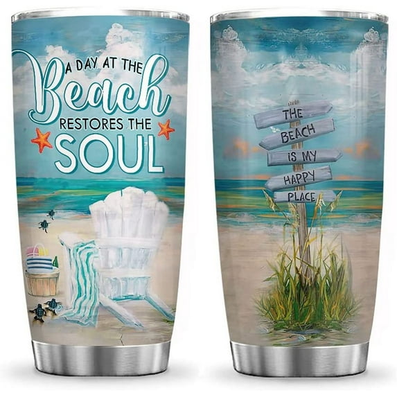 20oz Sea Ocean Beach Soul Gifts for Daughter Wife Mom Sister Friends Anniversary for Her Tumbler Cup with Lid, Double Wall Vacuum Insulated Travel Coffee Mug - TTZZ0405010Z
