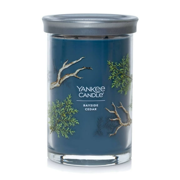 20oz Signature Tumbler Bayside Cedar - Yankee Candle: Soy Wax Blend, Glass Jar, 100hr Burn, Dual Wick, Musk Bergamot Scent