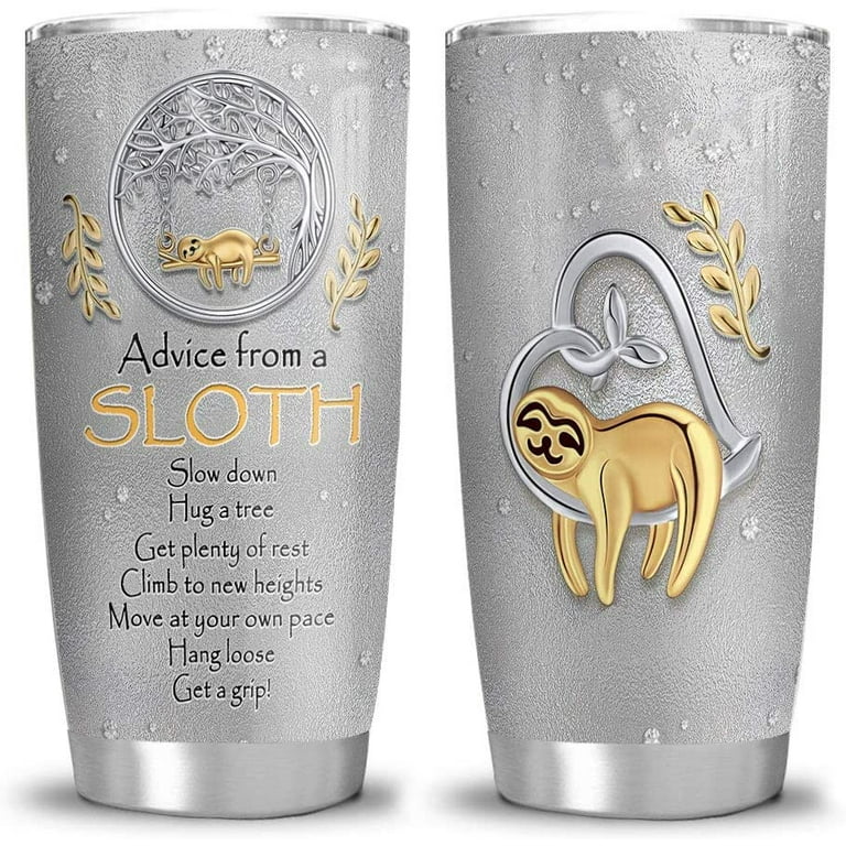 Personalized Sloth Hippie Be Happy Stainless Steel Skinny Tumbler