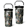 thumbnail image 1 of 20oz Space Sci-Fi Stainless Steel Tumbler with Lid and Straw,Black and White Floral Modern Spill Proof Travel Cup Double Wall Vacuum Insulated Coffee Mug with Top Handle Black, 1 of 1