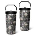 thumbnail image 1 of 20oz Space Sci-Fi Stainless Steel Tumbler with Lid and Straw,Black and White Floral Modern Spill Proof Travel Cup Double Wall Vacuum Insulated Coffee Mug with Top Handle Black, 1 of 1