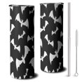 thumbnail image 1 of 20oz Spooky Halloween Pattern Skinny Tumblers Stainless Steel Tumbler with Lid and Straw,Vacuum Insulated Double Wall Travel Tumbler Cups with Cleaning Brush for Coffee,Tea, 1 of 6