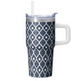 thumbnail image 1 of 20oz Stainless Steel Coffee Cup with Lid and Straw - Double Wall Vacuum Insulated Boho Travel Tumbler, Leakproof Thermal Mug, 1 of 5