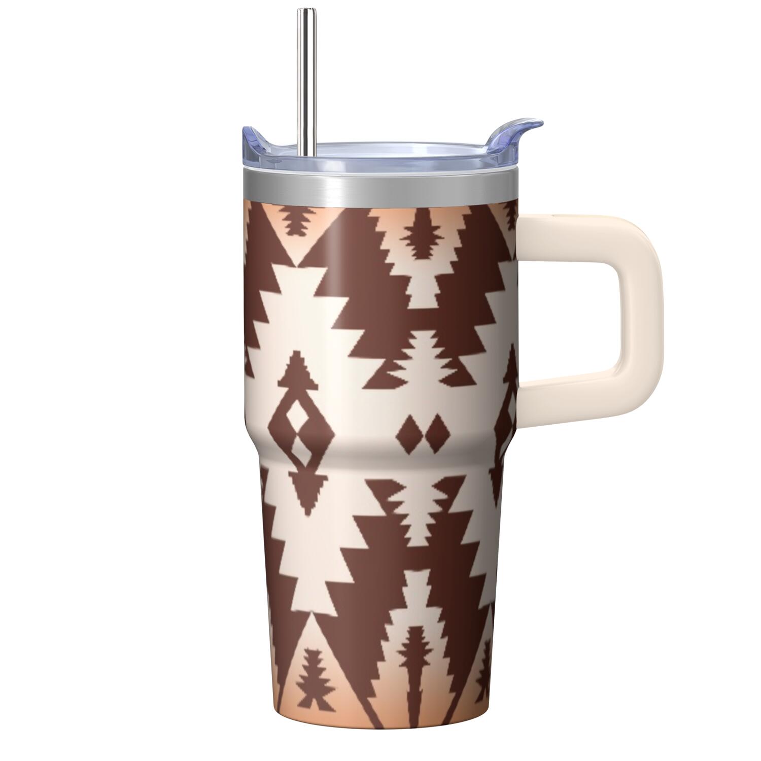 20oz Stainless Steel Insulated Travel Mug with Lid and Straw, Bohemian ...