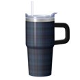 thumbnail image 1 of 20oz Stainless Steel Insulated Tumbler with Handle and Straw, Geometric Texture Double Wall Travel Mug Leak-Proof Lid, 1 of 5