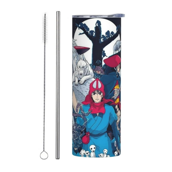 20oz Stainless Steel Mug, Princess Mononoke Coffee Cup Vacuum Insulated Tumbler Double Wall