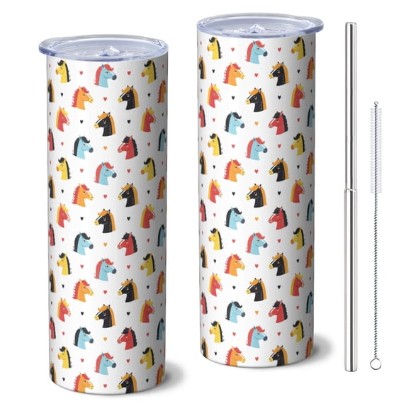 20oz Stainless Steel Skinny Tumbler, Double Wall Travel Mug with Lid ...