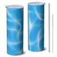 thumbnail image 1 of 20oz Stainless Steel Skinny Tumbler with Telescopic Straw, Vacuum Insulated Slim Travel Cup, 360° Full Wrap Printed, Colorful Aurora Print, 1 of 6