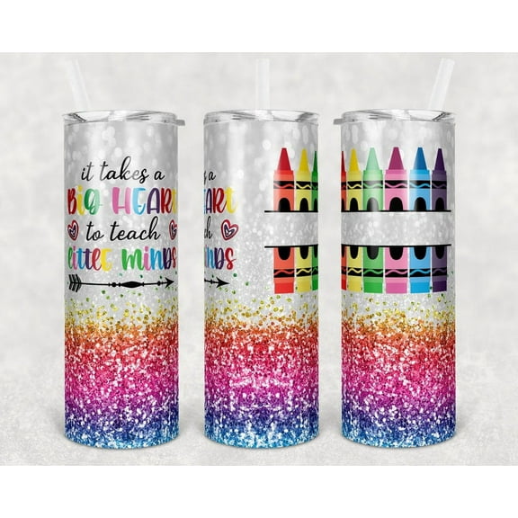 20oz Stainless Steel Teacher Crayon Tumbler