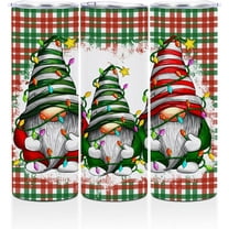20oz Stainless Steel Tumbler Christmas Straight Skinny Water Bottle Winter Seasonal Santa Gnome Travel Coffee Mug Insulated Tumblers Cups for Boys Girls Friend Sisters Mom Birthday Holiday