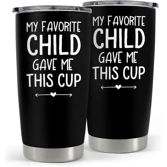 20oz Stainless Steel Tumbler Gifts for Dad from Daughters Sons Insulated My Favorite Child Gave Me This Cup Travel Mug Christmas Father''s Day