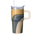 thumbnail image 1 of 20oz Stainless Steel Tumbler with Bohemian Handle, Insulated Travel Coffee Cup, Leak-Proof Lid, Straws, Perfect Themed Present, 1 of 5