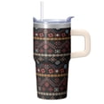 thumbnail image 1 of 20oz Stainless Steel Tumbler with Lid and Straw, Bohemian Boho Insulated Travel Coffee Mug, Double Wall Vacuum Leakproof Cup Design, 1 of 5