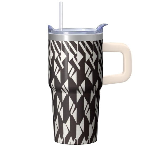 20oz Stainless Steel Tumbler with Lid and Straw, Bohemian Insulated Coffee Cup, Double Wall Vacuum Travel Mug, Leakproof Thermal