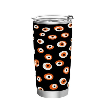 20oz Stainless Steel Tumbler with Straw, Double Wall Insulated Travel Tumbler Small Eyeballs Pattern