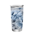 thumbnail image 1 of 20oz Stainless Steel Tumbler with Straw, Double Wall Insulated Travel Tumbler White Floral Pattern, 1 of 7