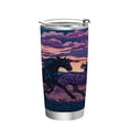 thumbnail image 1 of 20oz Stainless Steel Tumbler with Straw, Double Wall Insulated Travel Tumbler Wild Horses Running, 1 of 7