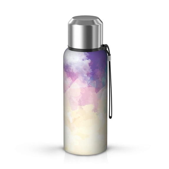 20oz Stainless Steel Vacuum Insulated Coffee Mug with Tea Infuser and Cup Lid, Fluid Smoke Aurora Art Style