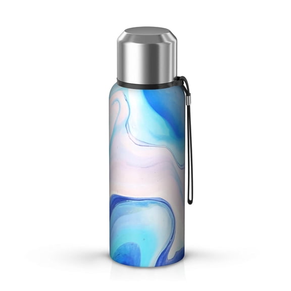 20oz Stainless Steel Vacuum Insulated Coffee Mug with Tea Infuser and Cup Lid, Liquid & Marble Print