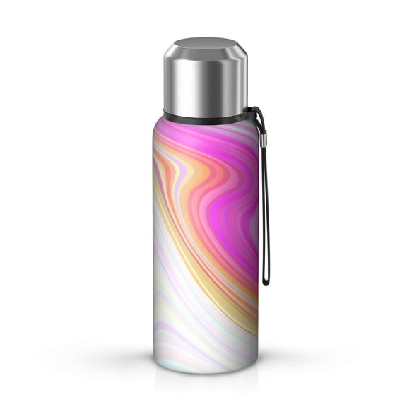 20oz Stainless Steel Vacuum Insulated Coffee Mug with Tea Infuser and Cup Lid, Liquid & Marble Print