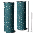 thumbnail image 1 of 20oz Teal Christmas Star Pattern Skinny Tumblers Stainless Steel Tumbler with Lid and Straw,Vacuum Insulated Double Wall Travel Tumbler Cups with Cleaning Brush for Coffee,Tea, 1 of 6