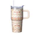 thumbnail image 1 of 20oz Travel Cup with Lid and Straw, Bohemian Stainless Steel Insulated Coffee Mug, Double Wall Vacuum Tumbler, Leakproof Thermal, 1 of 5