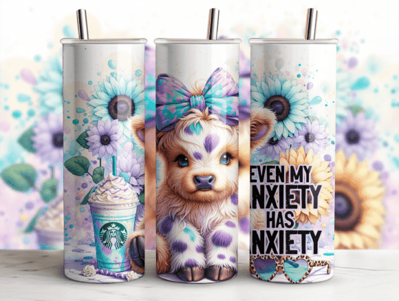 20oz Tumbler - Highland Cow Has Anxiety