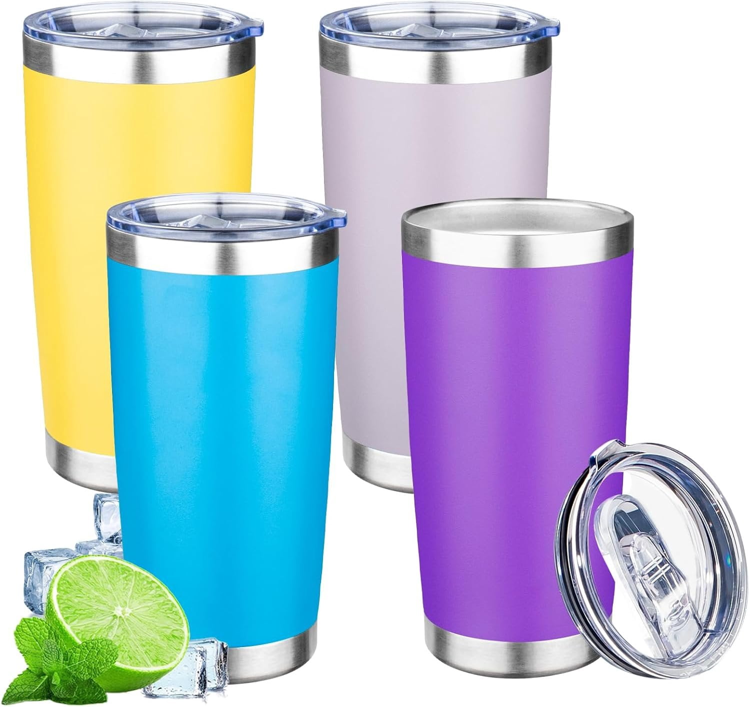 20oz Tumbler with Lid Double Wall Vacuum Insulated Travel Coffee Mug ...