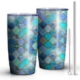 thumbnail image 1 of 20oz Tumbler with Lid and Straw Stainless Bohemian Geometry Steel Vacuum Insulated Water Coffee Tumbler Cup, Double Wall Vacuum Insulated Travel Mug Reusable Tumblers for Ice Drinks, Hot Beverage, 1 of 7