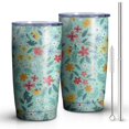 thumbnail image 1 of 20oz Tumbler with Lid and Straw Stainless Boho Florals Steel Vacuum Insulated Water Coffee Tumbler Cup, Double Wall Vacuum Insulated Travel Mug Reusable Tumblers for Ice Drinks, Hot Beverage, 1 of 7