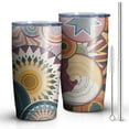 thumbnail image 1 of 20oz Tumbler with Lid and Straw Stainless Boho Steel Vacuum Insulated Water Coffee Tumbler Cup, Double Wall Vacuum Insulated Travel Mug Reusable Tumblers for Ice Drinks, Hot Beverage, 1 of 7