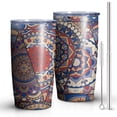 thumbnail image 1 of 20oz Tumbler with Lid and Straw Stainless Boho9 Steel Vacuum Insulated Water Coffee Tumbler Cup, Double Wall Vacuum Insulated Travel Mug Reusable Tumblers for Ice Drinks, Hot Beverage, 1 of 7