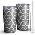 thumbnail image 1 of 20oz Tumbler with Lid and Straw Stainless Geometric Diamond Steel Vacuum Insulated Water Coffee Tumbler Cup, Double Wall Vacuum Insulated Travel Mug Reusable Tumblers for Ice Drinks, Hot Beverage, 1 of 7