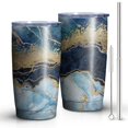 thumbnail image 1 of 20oz Tumbler with Lid and Straw Stainless Marble Steel Vacuum Insulated Water Coffee Tumbler Cup, Double Wall Vacuum Insulated Travel Mug Reusable Tumblers for Ice Drinks, Hot Beverage, 1 of 7