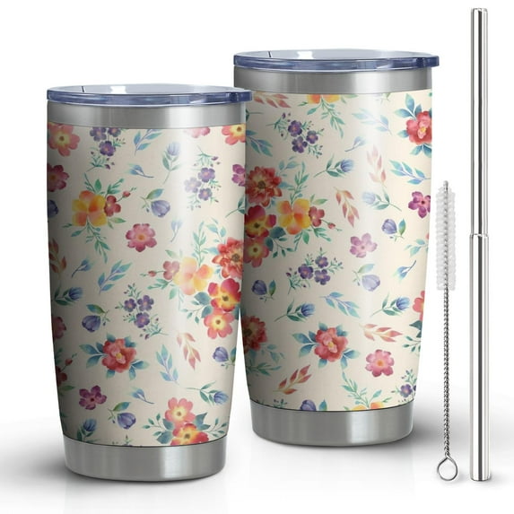 20oz Tumbler with Lid and Straw Stainless Pioneer Flower Steel Vacuum Insulated Water Coffee Tumbler Cup, Double Wall Vacuum Insulated Travel Mug Reusable Tumblers for Ice Drinks, Hot Beverage