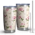 thumbnail image 1 of 20oz Tumbler with Lid and Straw Stainless Pioneer Flower Steel Vacuum Insulated Water Coffee Tumbler Cup, Double Wall Vacuum Insulated Travel Mug Reusable Tumblers for Ice Drinks, Hot Beverage, 1 of 7