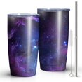 thumbnail image 1 of 20oz Tumbler with Lid and Straw Stainless Purple Geometric Star Steel Vacuum Insulated Water Coffee Tumbler Cup, Double Wall Vacuum Insulated Travel Mug Reusable Tumblers for Ice Drinks, Hot Beverage, 1 of 7