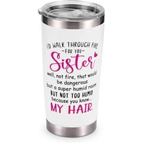 20oz Tumbler with Straws Lids, Birthday Gifts for Sister Best Friend Her,Funny Gifts for Sister from Brother Coffee Mug,Gift for Sister Cup,Sister Pink