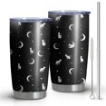 thumbnail image 1 of 20oz Tumblers Black Cat Moon Star Pattern Stainless Steel Vacuum Insulated Double Wall Travel Tumbler Cups Mug with Lid and Straw,Cleaning Brush for Cold & Hot Drinks, 1 of 1