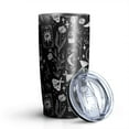 thumbnail image 1 of 20oz Tumblers Black Tarot Moon Moth Pattern Stainless Steel Vacuum Insulated Double Wall Travel Tumbler Cups Mug with Lid and Straw,Cleaning Brush for Cold & Hot Drinks, 1 of 1