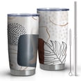 thumbnail image 1 of 20oz Tumblers Blue Boho Abstract and Plant Pattern Stainless Steel Vacuum Insulated Double Wall Travel Tumbler Cups Mug with Lid and Straw,Cleaning Brush for Cold & Hot Drinks, 1 of 1
