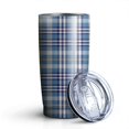 thumbnail image 1 of 20oz Tumblers Blue White and Yellow Checkered Pattern Stainless Steel Vacuum Insulated Double Wall Travel Tumbler Cups Mug with Lid and Straw,Cleaning Brush for Cold & Hot Drinks, 1 of 1
