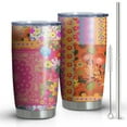 thumbnail image 1 of 20oz Tumblers Bright Pioneer Flower Patchwork Stainless Steel Vacuum Insulated Double Wall Travel Tumbler Cups Mug with Lid and Straw,Cleaning Brush for Cold & Hot Drinks, 1 of 1