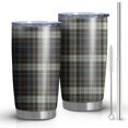 thumbnail image 1 of 20oz Tumblers Brown Blue Checkerboard Checkered Pattern Stainless Steel Vacuum Insulated Double Wall Travel Tumbler Cups Mug with Lid and Straw,Cleaning Brush for Cold & Hot Drinks, 1 of 1