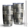thumbnail image 1 of 20oz Tumblers Brown Checkered Geometric and Floral Pattern Stainless Steel Vacuum Insulated Double Wall Travel Tumbler Cups Mug with Lid and Straw,Cleaning Brush for Cold & Hot Drinks, 1 of 1
