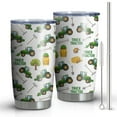 thumbnail image 1 of 20oz Tumblers Cartoon Tractors Hay Bales White Pattern Stainless Steel Vacuum Insulated Double Wall Travel Tumbler Cups Mug with Lid and Straw,Cleaning Brush for Cold & Hot Drinks, 1 of 1