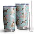 thumbnail image 1 of 20oz Tumblers Cute Boxer Dog and Flowers Florals Stainless Steel Vacuum Insulated Double Wall Travel Tumbler Cups Mug with Lid and Straw,Cleaning Brush for Cold & Hot Drinks, 1 of 1