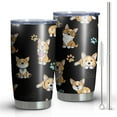 thumbnail image 1 of 20oz Tumblers Cute Cartoon Corgi Stainless Steel Vacuum Insulated Double Wall Travel Tumbler Cups Mug with Lid and Straw,Cleaning Brush for Cold & Hot Drinks, 1 of 1