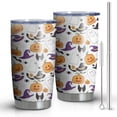 thumbnail image 1 of 20oz Tumblers Cute Halloween Icons Repeat Pattern Stainless Steel Vacuum Insulated Double Wall Travel Tumbler Cups Mug with Lid and Straw,Cleaning Brush for Cold & Hot Drinks, 1 of 7